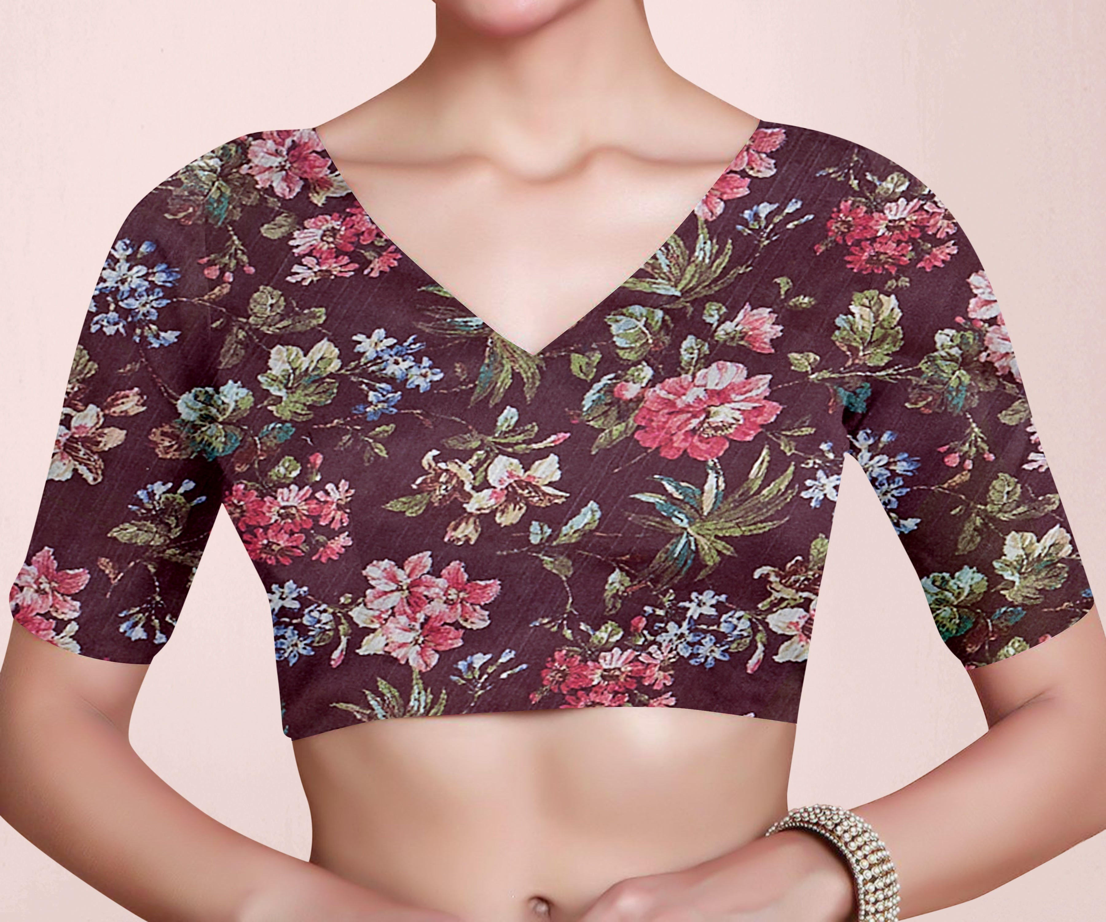 Midnight Garden Patterned Saree