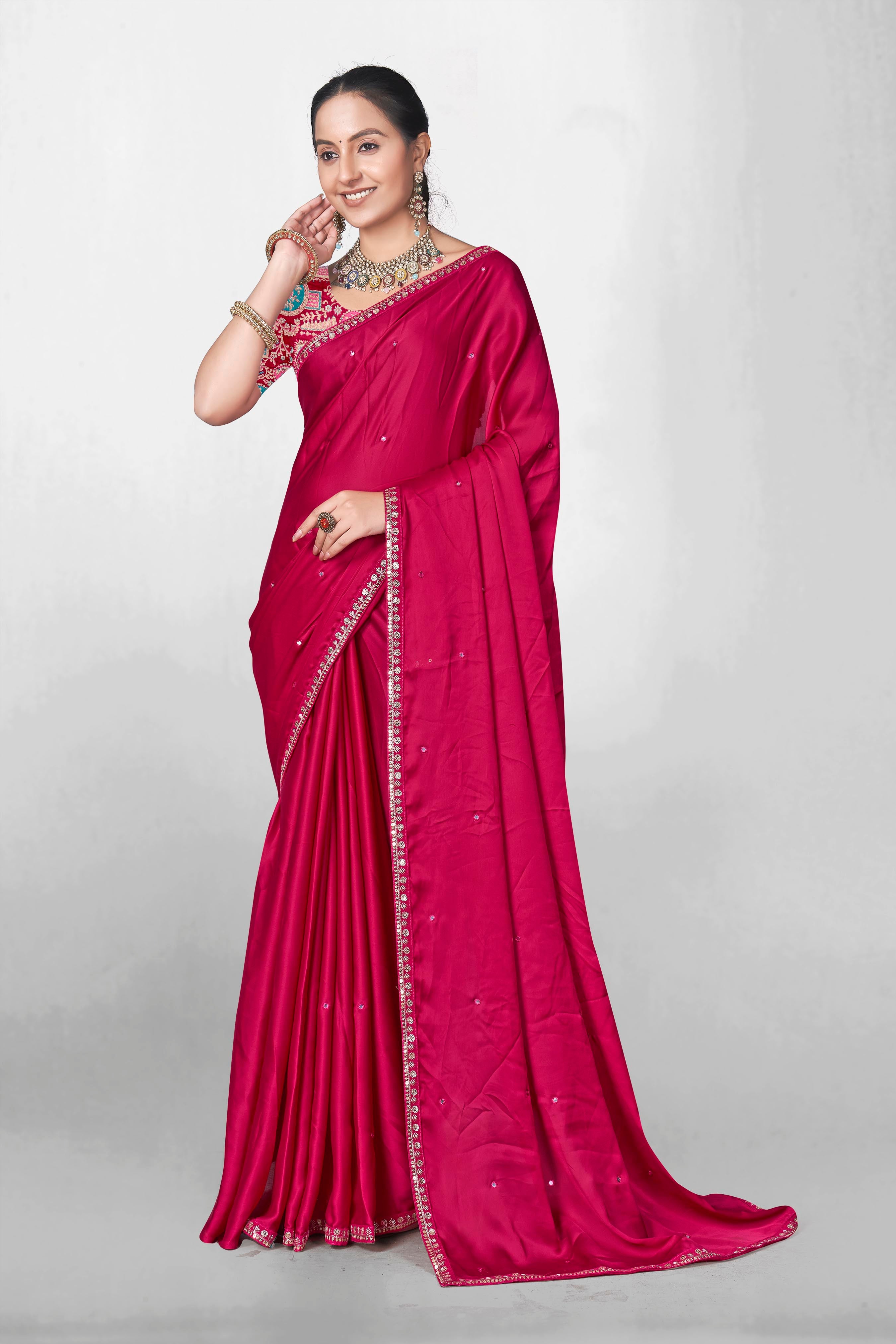Royal Silk Emobroidery Border Fancy Saree