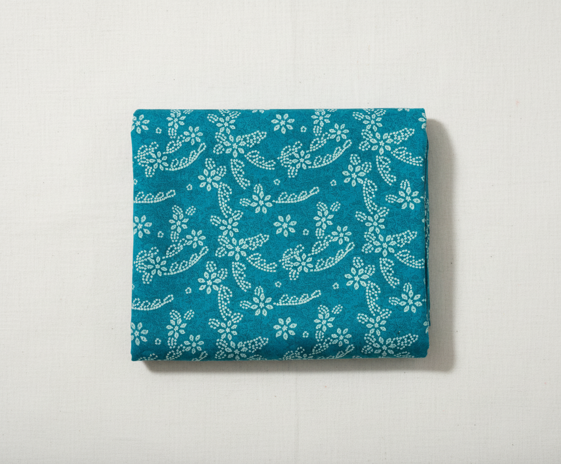 Pure Viscose Chiffon Bandhani Petals Teal Blue Digitally Printed Pure Chinnon Chiffon