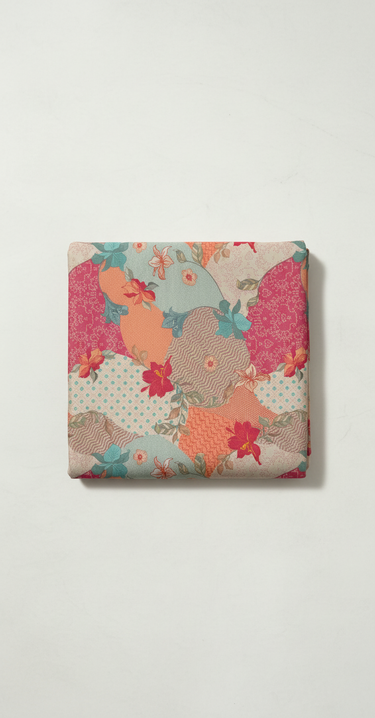 Pure Tissue Silk Flowy Flower Digitally Printed Pattern Pure Tissue Silk