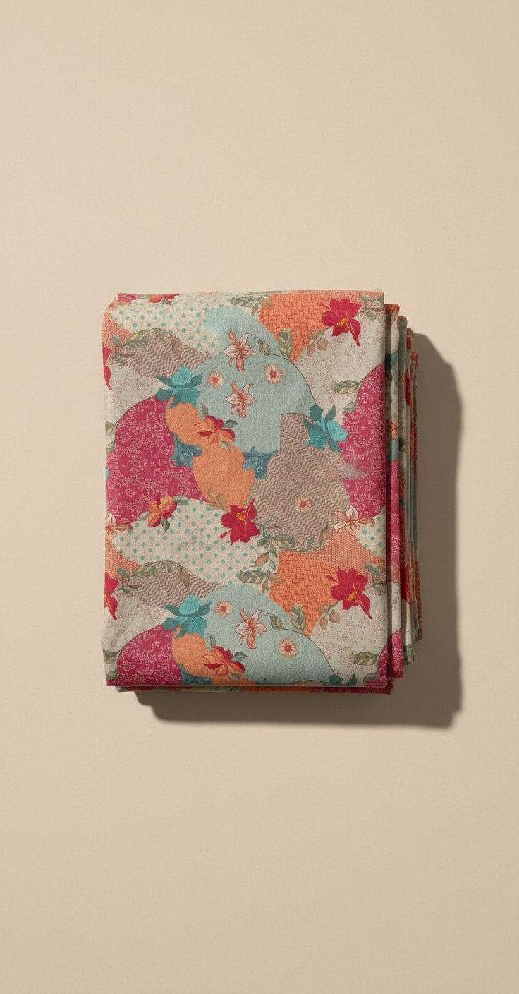 Pure Tissue Silk Flowy Flower Digitally Printed Pattern Pure Tissue Silk