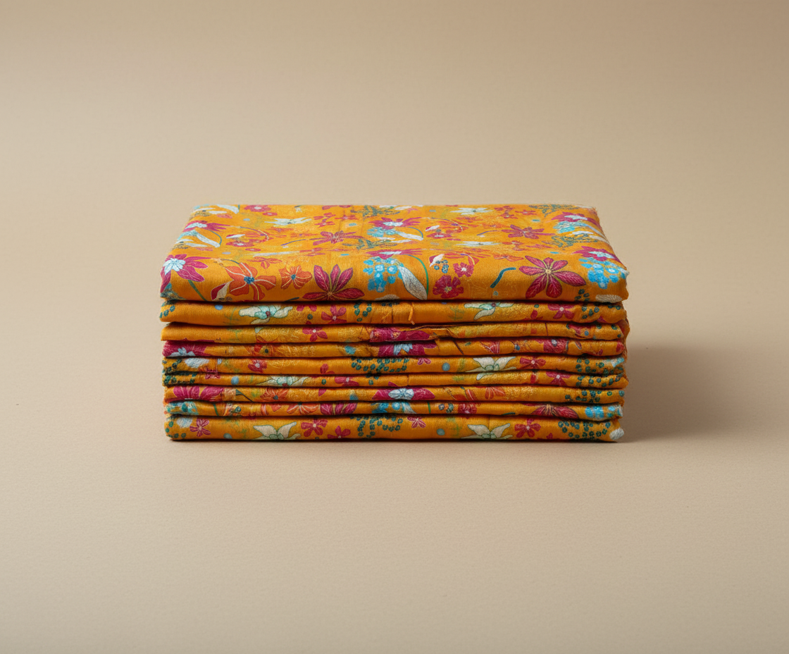 Pure Viscose Chiffon - Floral Yellow Digitally Printed