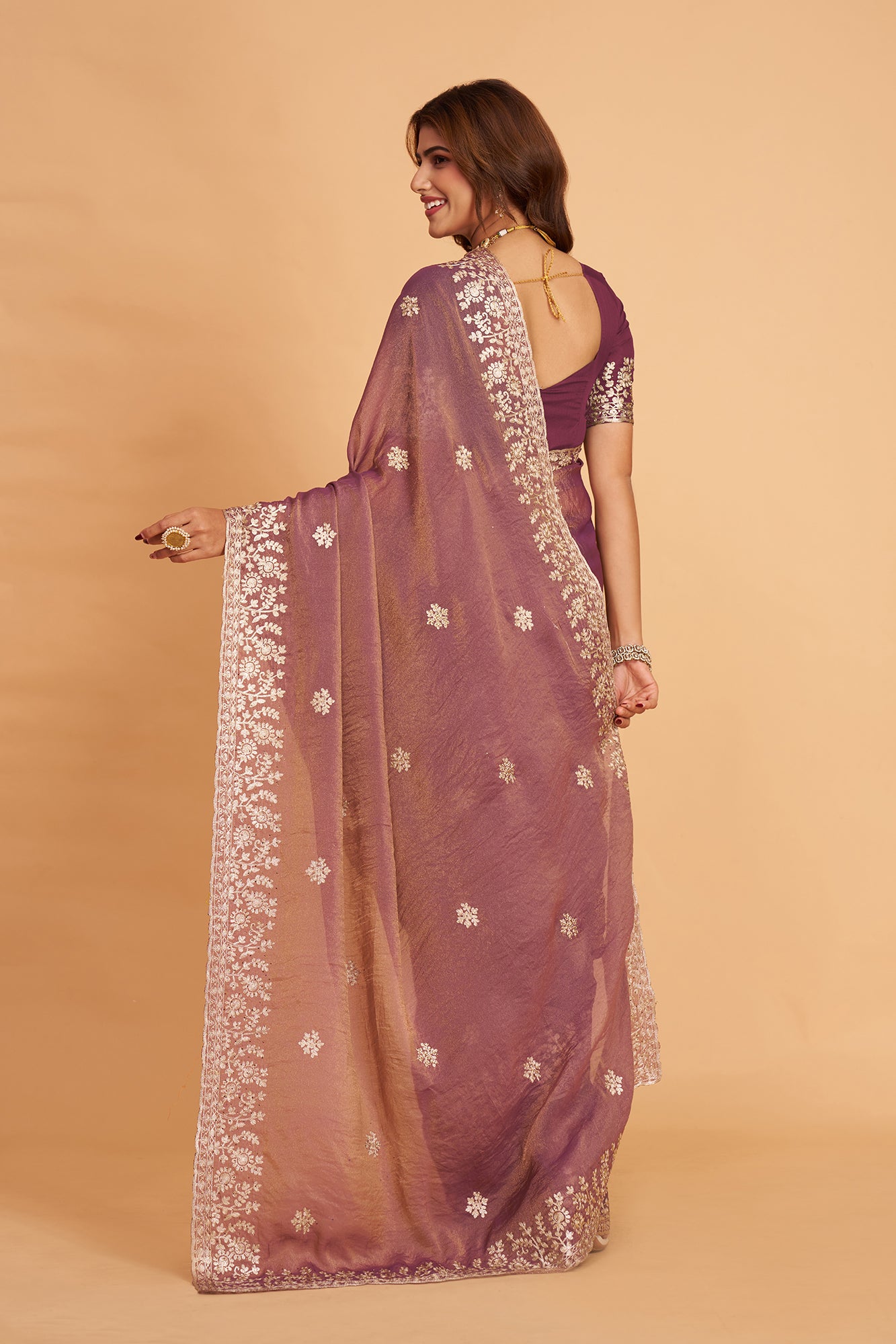 Mulberry Silk Heavy Work Saree