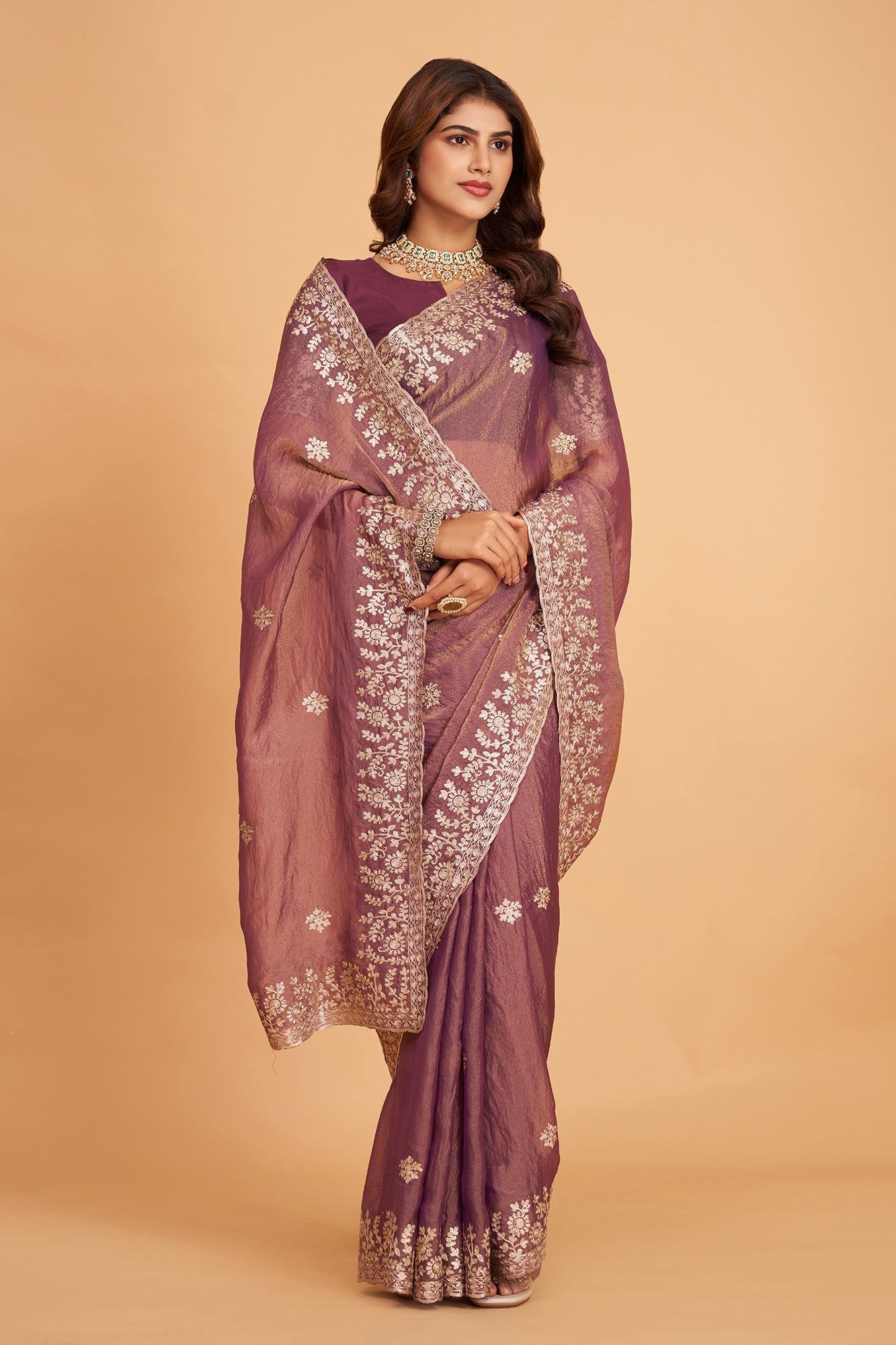 Mulberry Silk Heavy Work Saree