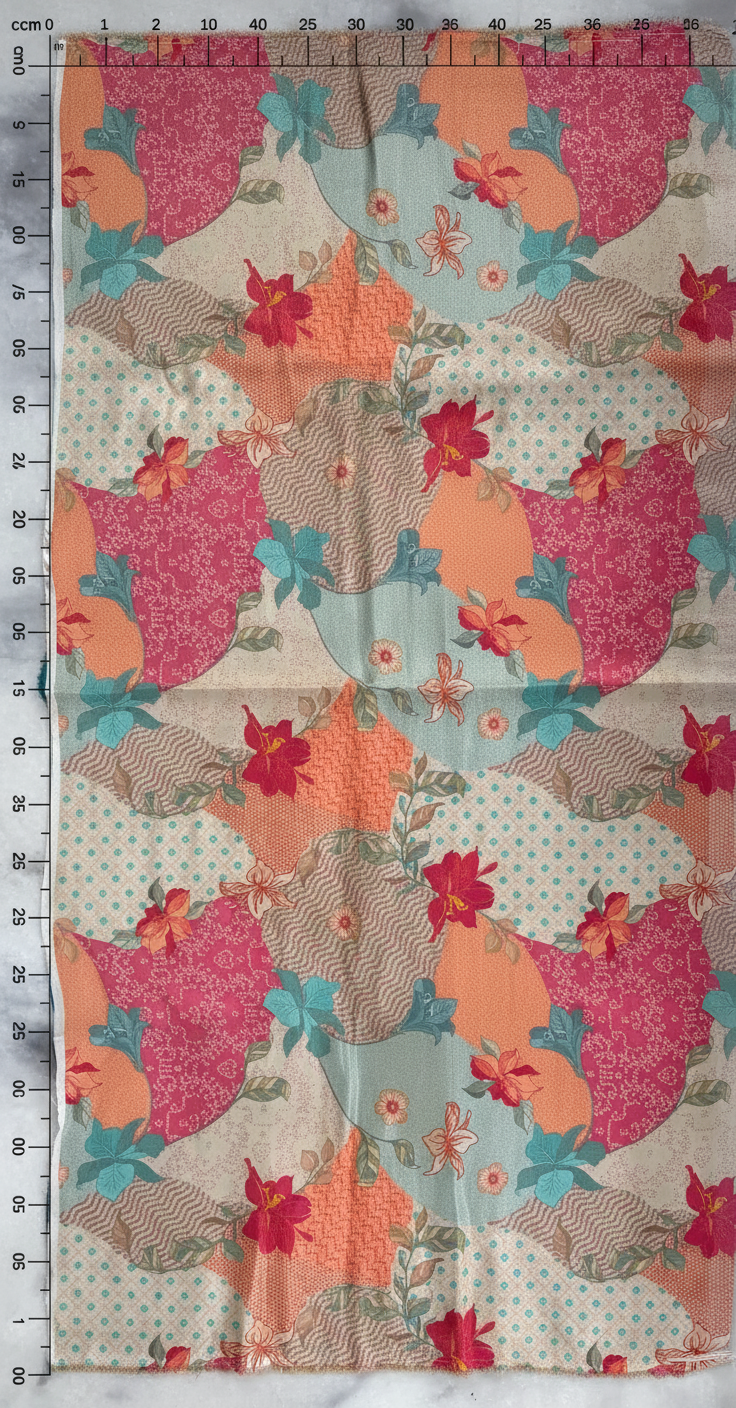 Pure Tissue Silk Flowy Flower Digitally Printed Pattern Pure Tissue Silk