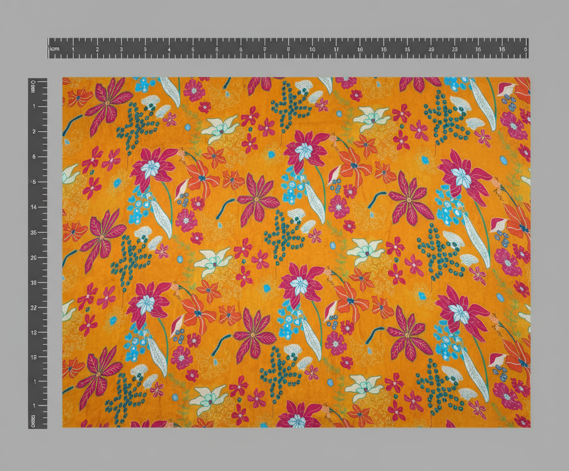 Pure Viscose Chiffon - Floral Yellow Digitally Printed